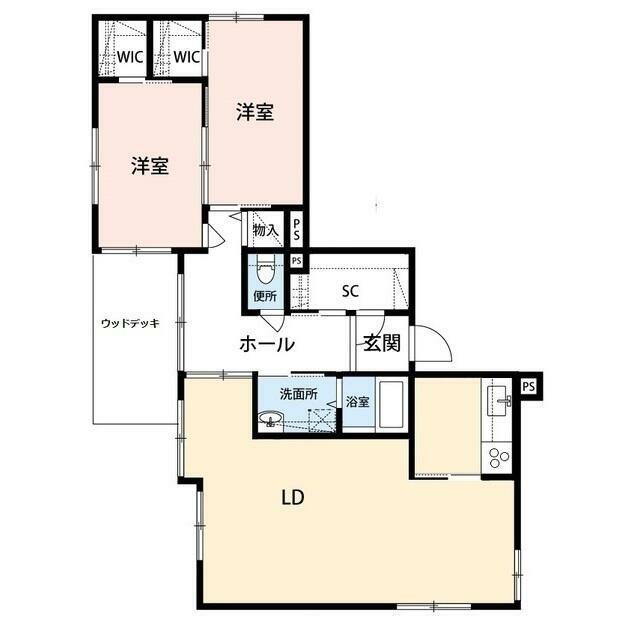 ルシャンテオン(2LDK/1階)の間取り写真