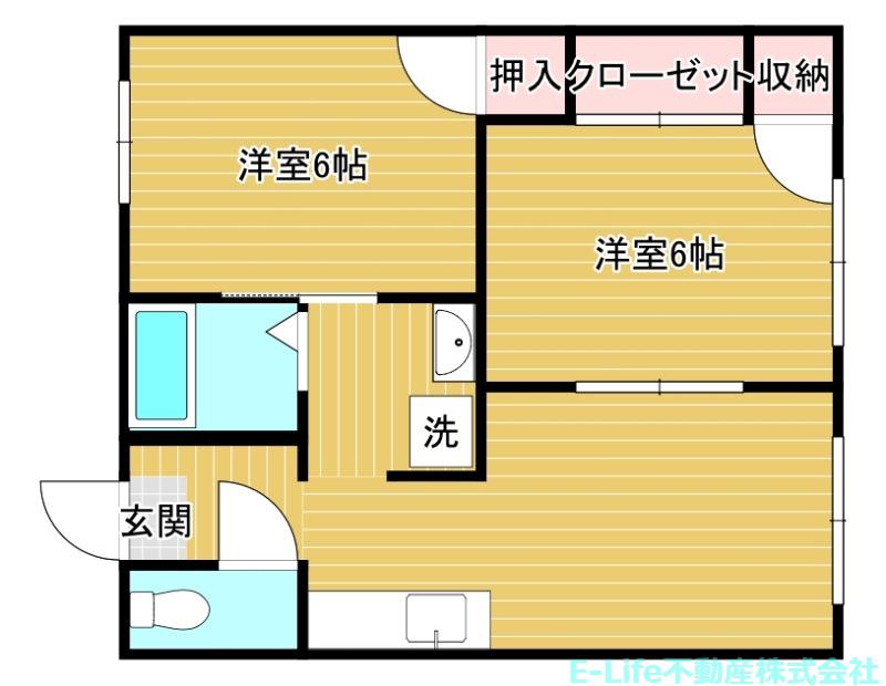 ジャスティス菊陽(2LDK/1階)の間取り写真