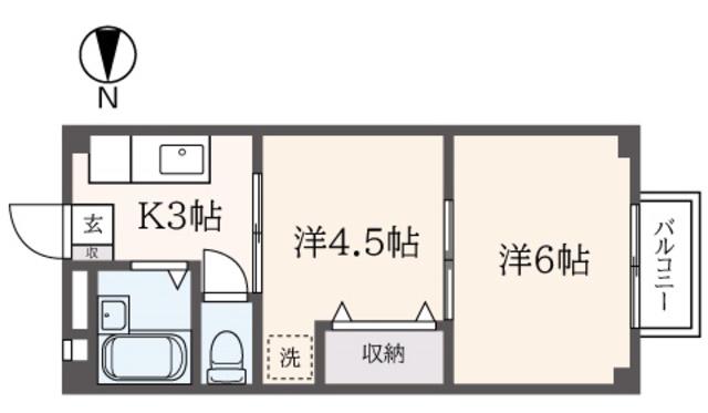 サニーホームズ浜田山(2K/2階)の間取り写真