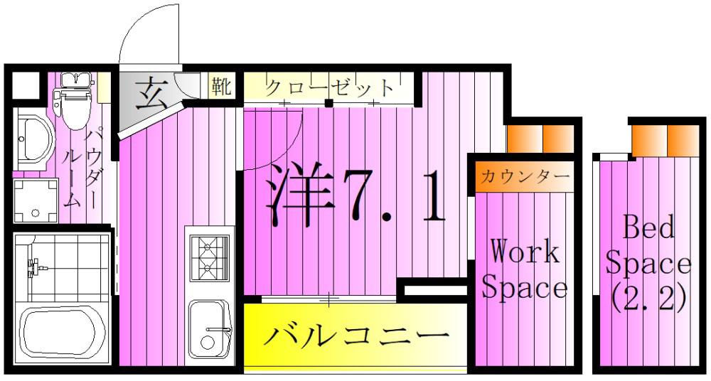 MY STYLE VINTAGE 綾瀬南(1SK/3階)の間取り写真