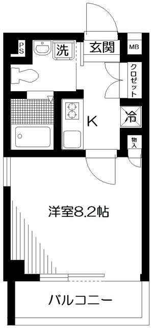 サニーハイマート下北沢(1K/5階)の間取り写真