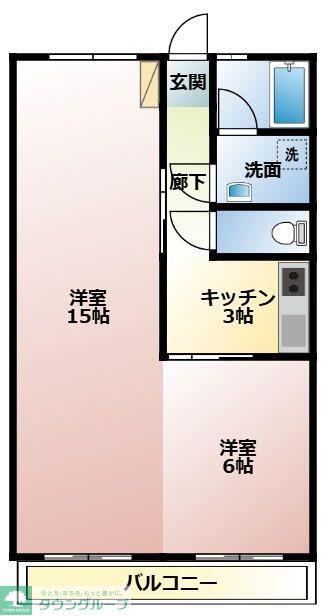 昭和ハイツ三千鶴(1SK/2階)の間取り写真