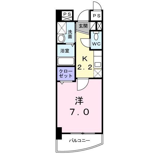 東峰マンション(1K/2階)の間取り写真