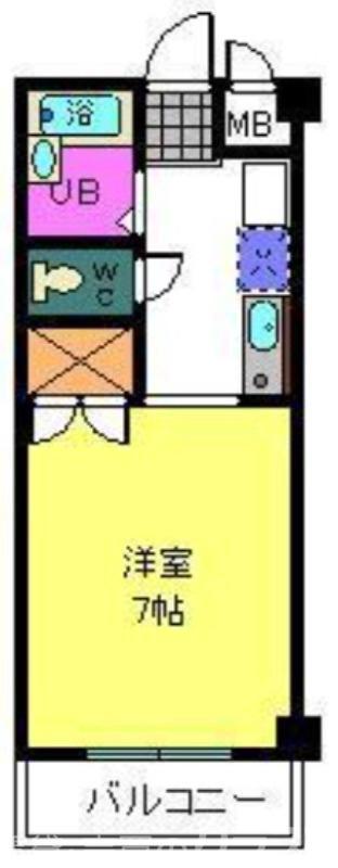 クレストコート新金岡(1K/2階)の間取り写真