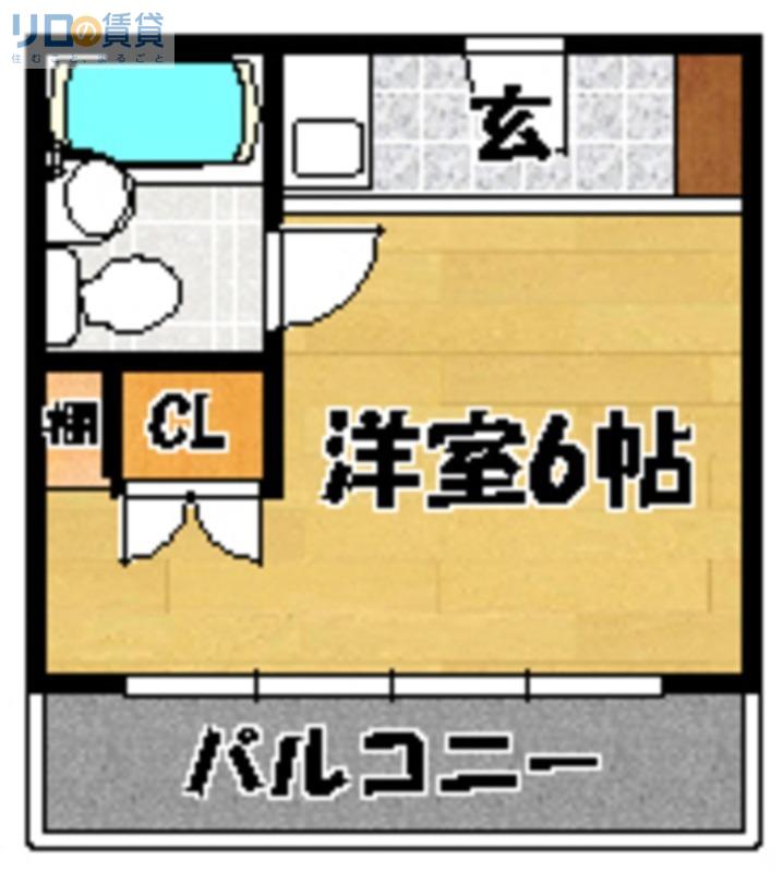 サンハイツ南館(ワンルーム/3階)の間取り写真