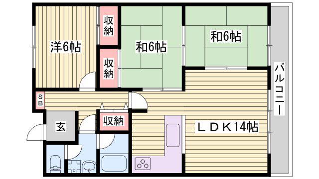 ハイツA&G(3LDK/5階)の間取り写真
