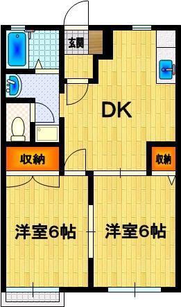 コーポセピア(2DK/2階)の間取り写真