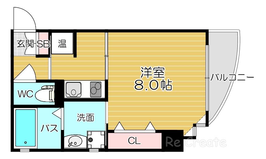 PARK HILLS 上本町壱番館(1K/5階)の間取り写真