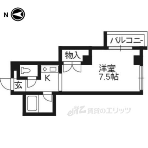 クリスタルシバタ(1K/1階)の間取り写真