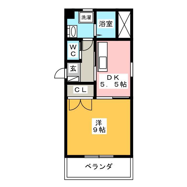 P・BORN 108(1DK/3階)の間取り写真