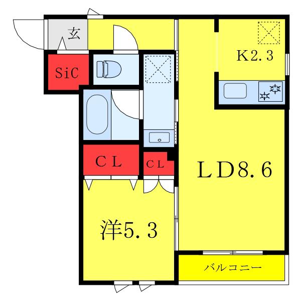 MAISON DU ARBRE(1LDK/3階)の間取り写真