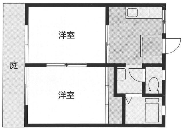 サカエハイツ(2DK/1階)の間取り写真