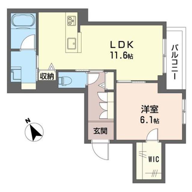 シャーメゾンコミノス(1LDK/3階)の間取り写真