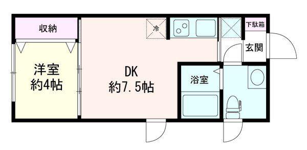 エムズ南雪谷(1DK/3階)の間取り写真