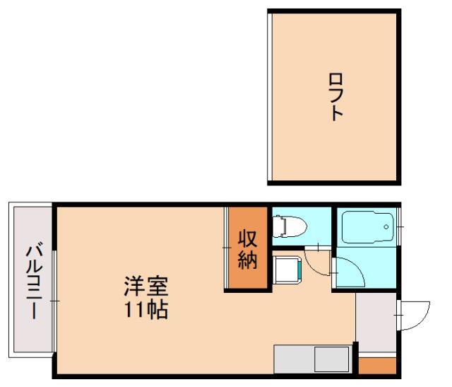 シティベール六番館C(ワンルーム/1階)の間取り写真
