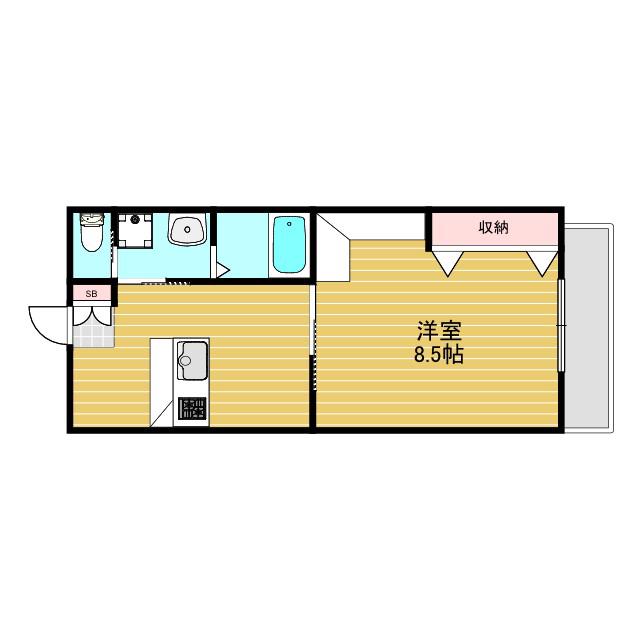 プルメリア新大阪(1DK/3階)の間取り写真