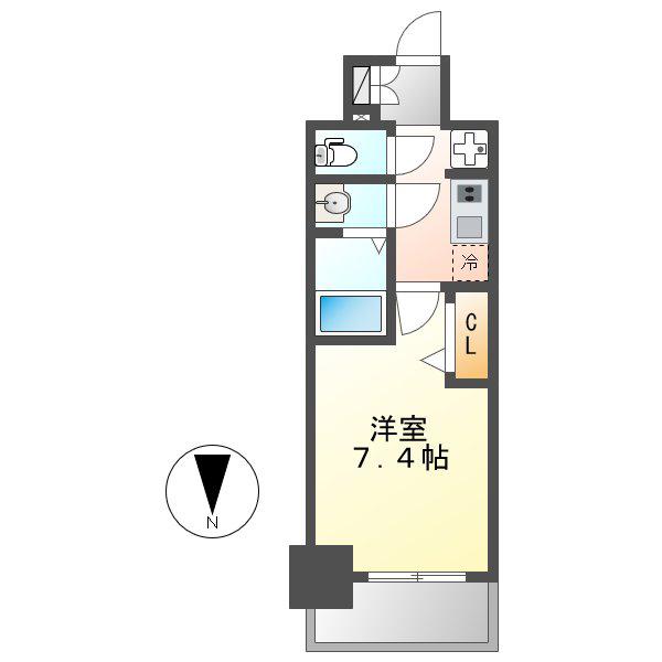 プレサンスジェネ新栄町駅前 葵(1K/9階)の間取り写真