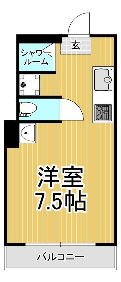 アイランド上之園(ワンルーム/3階)の間取り写真