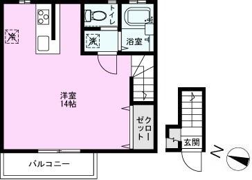 レガート草加(ワンルーム/2階)の間取り写真