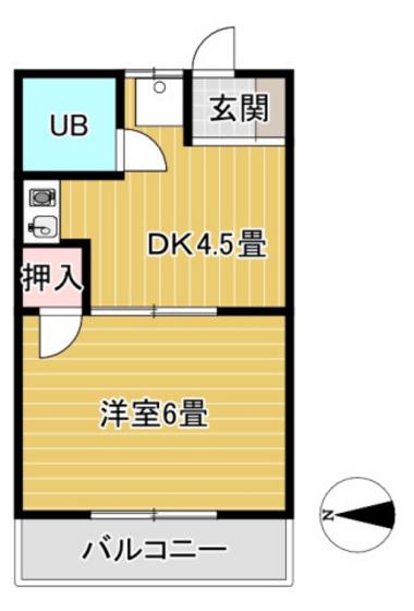 コーポ広沢(1DK/2階)の間取り写真