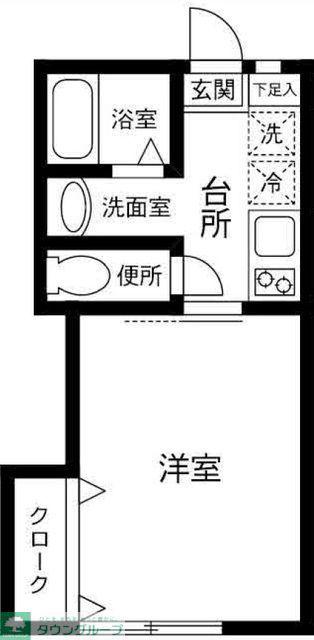 フェリーチェ(1K/2階)の間取り写真