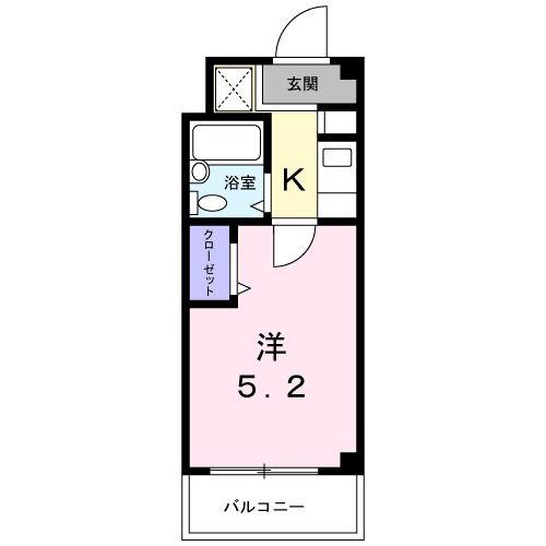 ユナゴパーク(1K/2階)の間取り写真