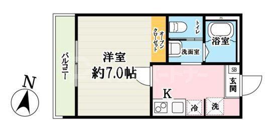 キャメル吉川スリジエ(1K/3階)の間取り写真