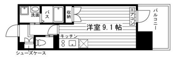GRAND ETERNA岡山III(ワンルーム/2階)の間取り写真