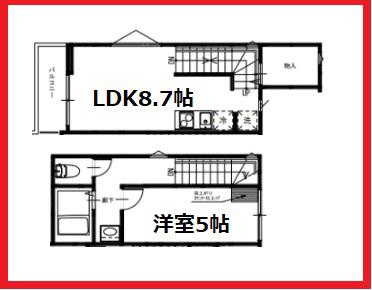 メルディア鐘ヶ淵(1LDK/2階)の間取り写真