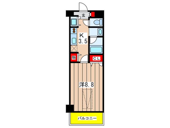 ロイヤルレジデンスK2(1K/1階)の間取り写真