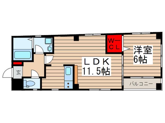 I REVIVE(1LDK/4階)の間取り写真