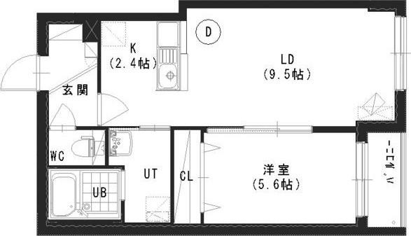 グランスター8(1LDK/1階)の間取り写真