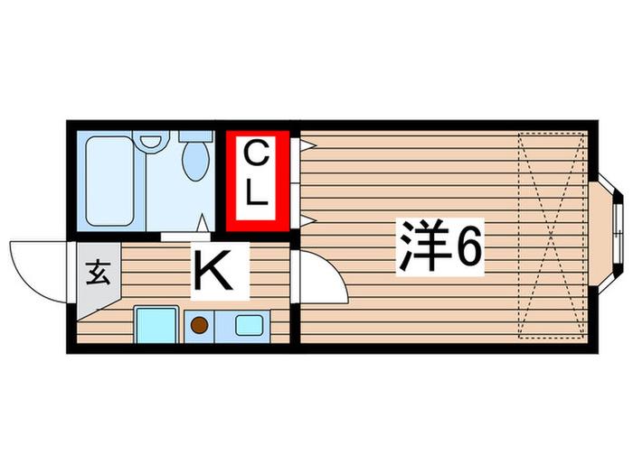 グレートバレー北綾瀬(1K/2階)の間取り写真