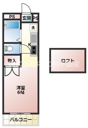 メイプルコート広原(ワンルーム/2階)の間取り写真