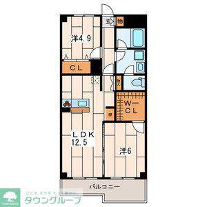 パラシオン栄昇A(2LDK/4階)の間取り写真