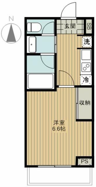アーツ菊川(1K/2階)の間取り写真