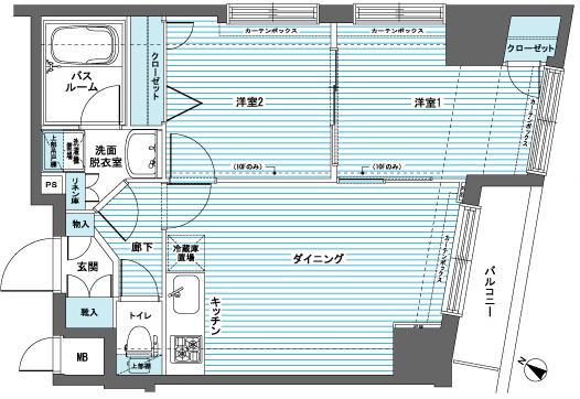 フェニックス日本橋蛎殻町弐番館(2DK/10階)の間取り写真