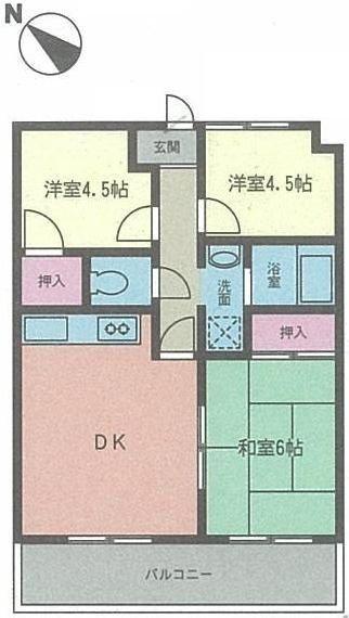 ルーラルタウン壱番館(3DK/2階)の間取り写真