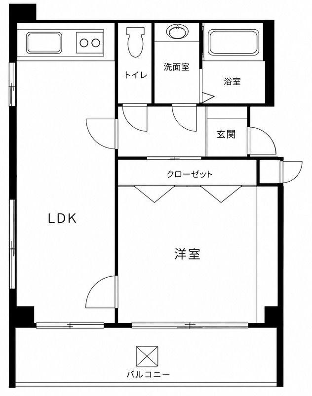 ファミーユ森下(1LDK/3階)の間取り写真