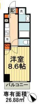 スカール千葉みなと(1K/5階)の間取り写真