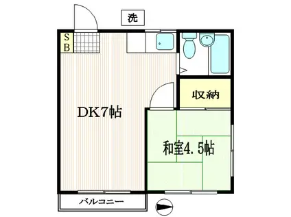 コーポフレンド(1DK/3階)の間取り写真