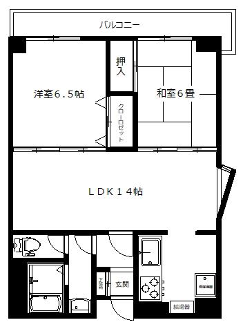 リバーサイドビル(2LDK/2階)の間取り写真
