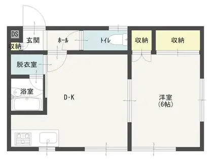 リバーハイツ小牧(1DK/1階)の間取り写真