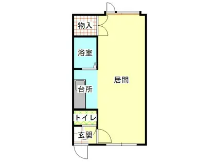 ウエストハウス(ワンルーム/2階)の間取り写真