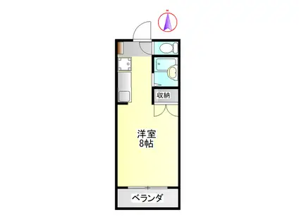 第2ハイツタマキ(ワンルーム/1階)の間取り写真