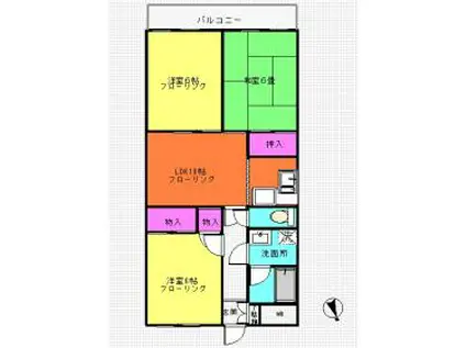 ソーラムすみよし台(3LDK/3階)の間取り写真