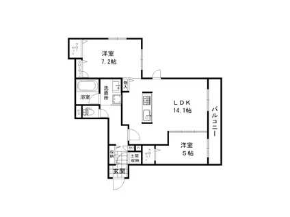 BRIGHT S6(2LDK/3階)の間取り写真