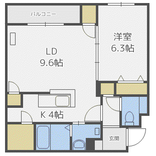 NEREID402(1LDK/4階)の間取り写真