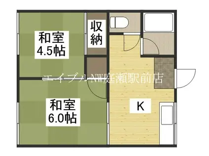 清水コーポA(2K/1階)の間取り写真