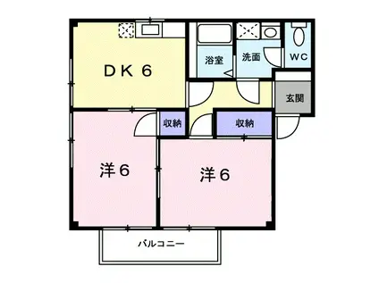 サニーハウスA(2DK/1階)の間取り写真